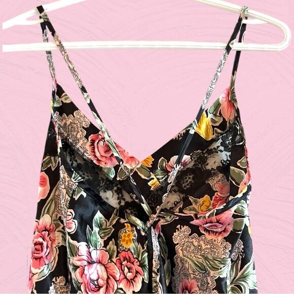 Vintage floral satin midi slip dress - Picture 10 of 14